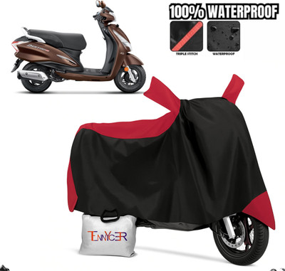 TENNYCER Waterproof Two Wheeler Cover for Hero(Destini 125, Red, Black)