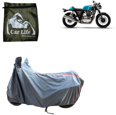 Car Life Waterproof Two Wheeler Cover for Royal Enfield(Continental GT, Silver)