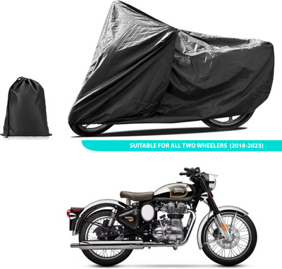 PAGORA Two Wheeler Cover for Royal Enfield(Classic Chrome, Black)