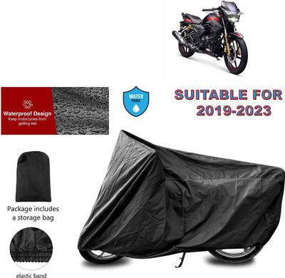 CODOKI Waterproof Two Wheeler Cover for TVS(Apache, Black)