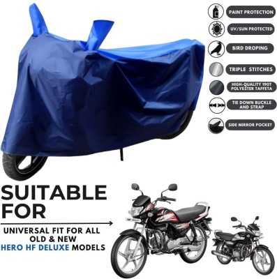 MADAFIYA Two Wheeler Cover for Hero(HF Deluxe BS6, Blue, Blue)