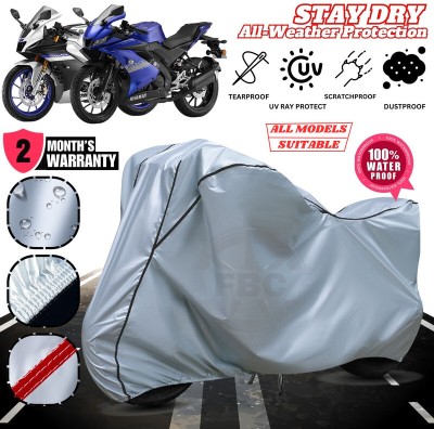 FBC Waterproof Two Wheeler Cover for Yamaha(R15, Silver, Black)