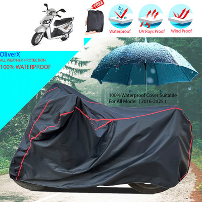 OliverX Waterproof Two Wheeler Cover for Mahindra(Gusto, Black)