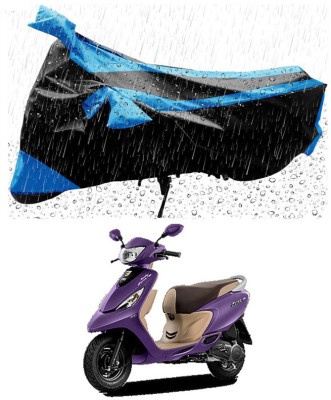 Genipap Two Wheeler Cover for TVS(Scooty Zest 110, Blue, Black)