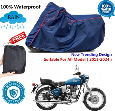 AUTOCAD Waterproof Two Wheeler Cover for Royal Enfield(Electra, Blue, Red)