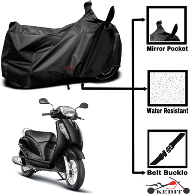 KEDIT Two Wheeler Cover for Universal For Bike(Access 125, Black)