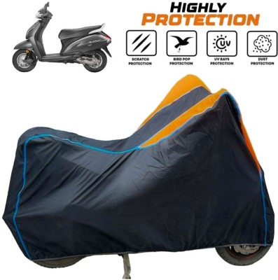 ZAQE Two Wheeler Cover for Honda(Activa 4G, Black, Orange, Blue)