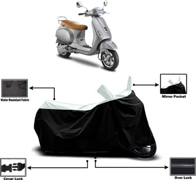 Amexride Two Wheeler Cover for Vespa(Vespa VXL 150, White)