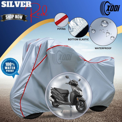 xodi Waterproof Two Wheeler Cover for Honda(Dio, Silver, Red)
