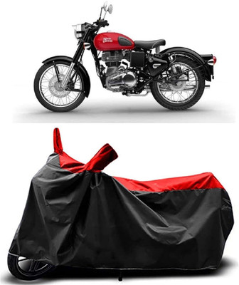 KEDIT Two Wheeler Cover for Royal Enfield(Classic Desert Storm, Red, Black)
