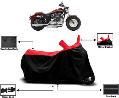 Amexride Two Wheeler Cover for Harley Davidson(1200 Custom, Red)