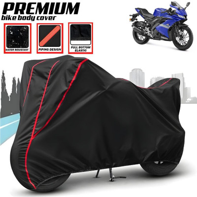 Mwiss Waterproof Two Wheeler Cover for Yamaha(R15S, Black, Red)