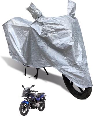 Auto Hub Waterproof Two Wheeler Cover for Bajaj(Pulsar 220F, Silver)