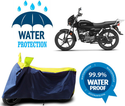 RTS COLLECTIONS Waterproof Two Wheeler Cover for Hero(Splendor Plus, Multicolor)