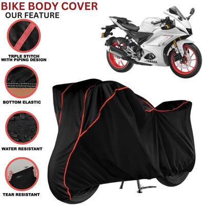 kerwa Waterproof Two Wheeler Cover for Yamaha(R15 V3, Black, Red)