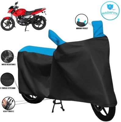 MADAFIYA Waterproof Two Wheeler Cover for Bajaj(Pulsar 135, Black, Blue)