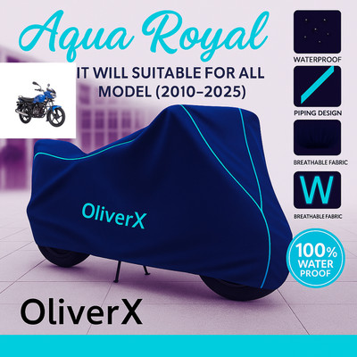 OliverX Waterproof Two Wheeler Cover for Bajaj(Discover 100 DTS-i, Blue, Red)