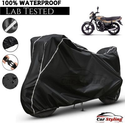 Car Styling Waterproof Two Wheeler Cover for Bajaj(CT100, Black, White)