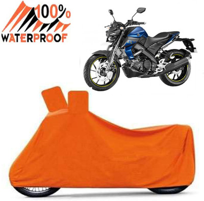 ROYAL AUTO MART Waterproof Two Wheeler Cover for Yamaha(MT 15, Orange)