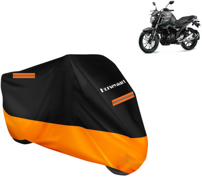 Horseyaart Waterproof Two Wheeler Cover for Yamaha(FZS-FI, Orange)