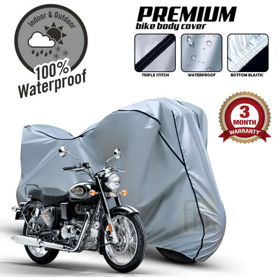FBC Waterproof Two Wheeler Cover for Royal Enfield(Bullet 350, Silver)