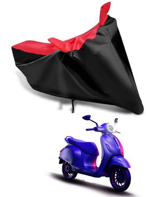 KEDIT Two Wheeler Cover for Bajaj(Chetak, Red, Black)