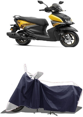 SUGASHRI Waterproof Two Wheeler Cover for Yamaha(Ray-ZR 125FI BS6, White, Blue)