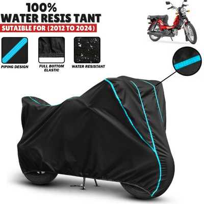 Mwiss Waterproof Two Wheeler Cover for TVS(XL 100 Heavy Duty, Black, Blue)