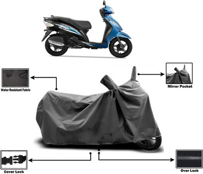 Amexride Two Wheeler Cover for TVS(Wego BS6, Grey)