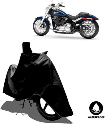 Amexride Waterproof Two Wheeler Cover for Harley Davidson(Fat Boy, Black)