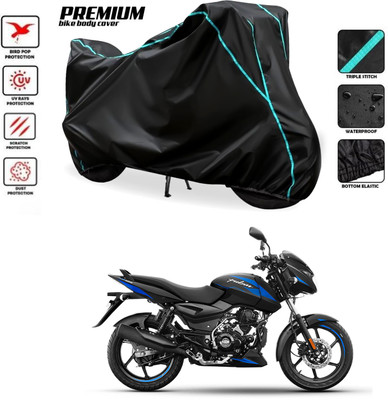 MADAFIYA Waterproof Two Wheeler Cover for Bajaj(Pulsar 125, Black, Blue)