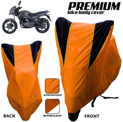MADAFIYA Two Wheeler Cover for Bajaj(Pulsar 125 Neon, Orange, Black, Yellow)