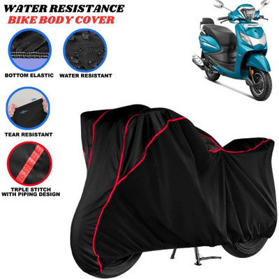 Starlink Waterproof Two Wheeler Cover for Universal For Bike(Pleasure Plus, Black, Red)