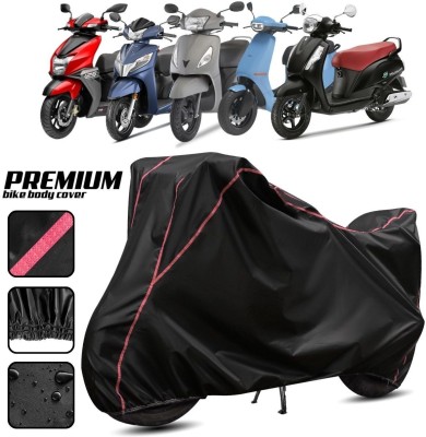 Car Styling Waterproof Two Wheeler Cover for Hero, Honda, TVS, Suzuki, Vespa, Yamaha(Scooty, Black, Red)