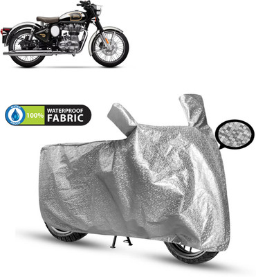 PAGORA Waterproof Two Wheeler Cover for Royal Enfield(Classic Chrome, Silver)