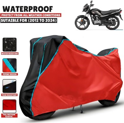 Mwiss Waterproof Two Wheeler Cover for Hero(MotoCorp Super Splendor, Black, Red)