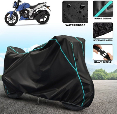 xodi Waterproof Two Wheeler Cover for TVS(Apache RTR 160, Black, Blue)