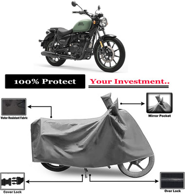 Amexride Two Wheeler Cover for Royal Enfield(Meteor 350, Grey)