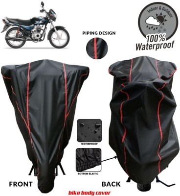 MADAFIYA Two Wheeler Cover for Bajaj(CT 100, Black, Red)