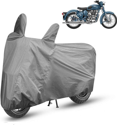 DeepShakshi AUTOMOTIVE Waterproof Two Wheeler Cover for Royal Enfield(Bullet 500, Grey)