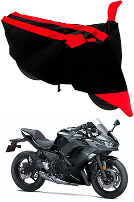 Furious3D Two Wheeler Cover for Kawasaki(Ninja 650 BS6, Red, Black)