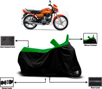Amexride Two Wheeler Cover for Hero(CD deluxe, Green)