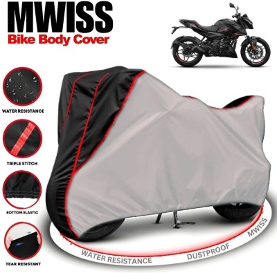 Mwiss Waterproof Two Wheeler Cover for Bajaj(Pulsar 250, Silver, Black)