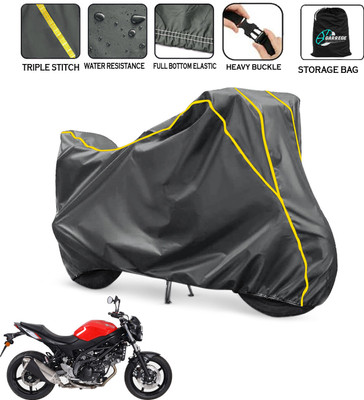 AUTOBIRSA Waterproof Two Wheeler Cover for Suzuki(SV650 BS6, Grey)