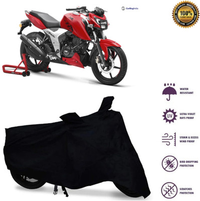 WMIZEXA Waterproof Two Wheeler Cover for Universal For Bike(Apache RTR 160 4V, Black)