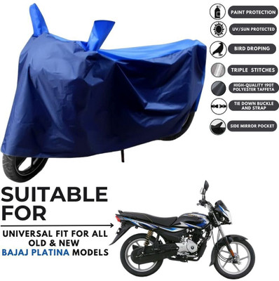MADAFIYA Two Wheeler Cover for Bajaj(Platina 100 BS6, Blue, Blue)