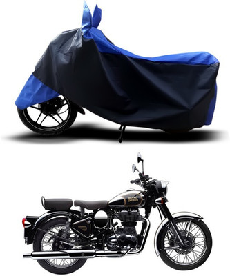 ANTHUB Waterproof Two Wheeler Cover for Royal Enfield(Classic Chrome, Blue)