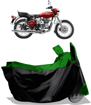 Amexride Two Wheeler Cover for Royal Enfield(Electra 4S, Black, Green)
