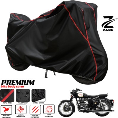 ZAQE Two Wheeler Cover for Royal Enfield(Classic 350 Signals, Black, Red)