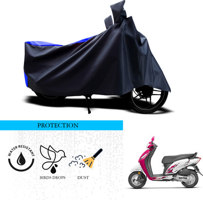 SnehaSales Waterproof Two Wheeler Cover for Honda(Activa i, Black, Blue)